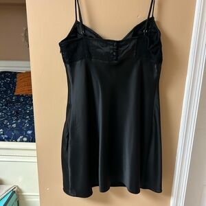 Urban outfitters little black satin dress with lace. SIZE LARGE. worn twice!